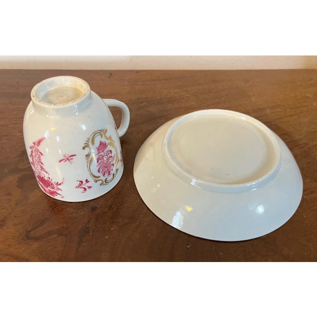 Ceramic Antique 18th Century German Porcelain Puce Tea Cup & Saucer For Sale - Image 7 of 10