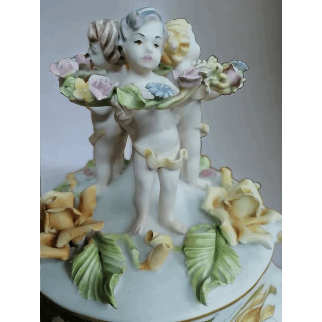 Three Putti Ceramic Centerpiece by Bassano For Sale - Image 4 of 7