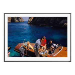 Toni Frissell 'Capri Riva Boat Picnic' Archival Pigment Print Framed in Black