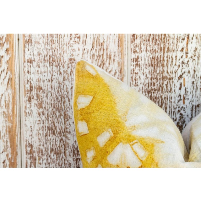 Vintage Murela Yellow Sunkissed Organic Silk Pillow For Sale - Image 4 of 10