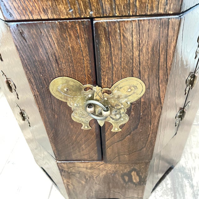 Vintage Octagon Korean Hat Box Table Chairish