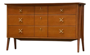 1960s Refinished Mahogany 57” MCM Dresser