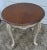 Italian Vintage Wood Round Table Venetian Two Tone White Crackle French Provincial For Sale - Image 3 of 12