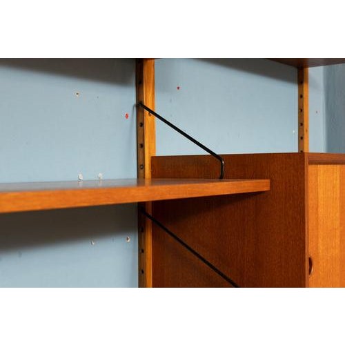 Vintage Danish Two-Bay Wall System Bookcase in Teak by Poul Cadovius For Sale - Image 10 of 14
