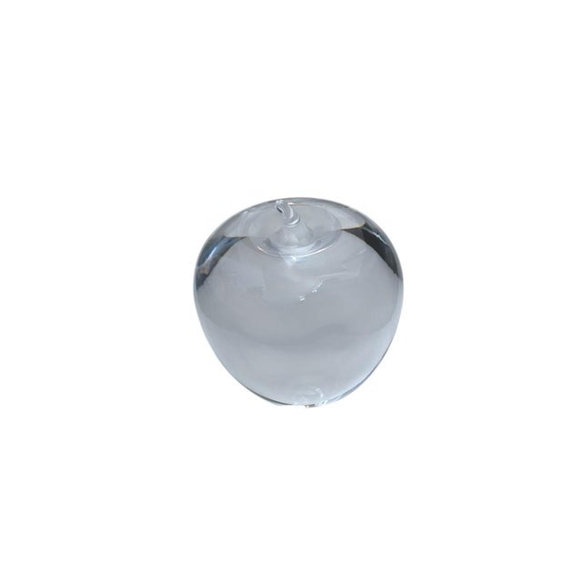 Contemporary Tiffany & Co Signed Crystal Apple Paperweight Elegant Desk/Home Decor Gift For Sale - Image 3 of 6