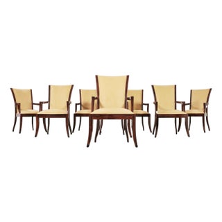 Set of Eight French Art Deco Style Macassar Ebony Dining Chairs For Sale
