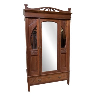 Antique Art Nouveau Wardrobe, 1910 For Sale
