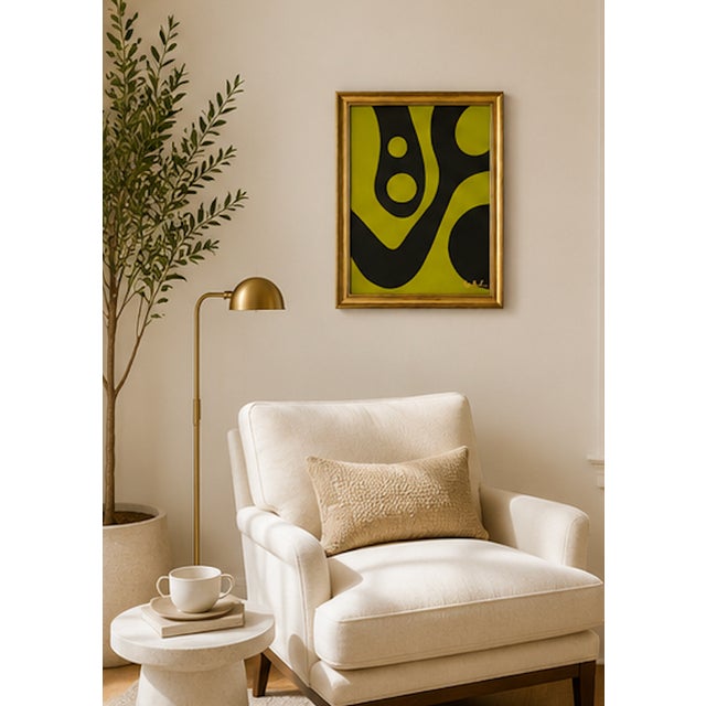 Solar Current — Mid-Century Inspired Abstract Painting by Bryan Boomershine, Framed For Sale In Palm Springs - Image 6 of 6