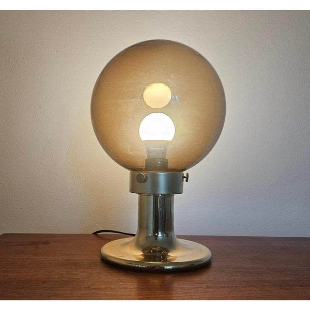 Very Midcentury Large Table Brass Lamp, Switzerland, 1970s For Sale - Image 8 of 12