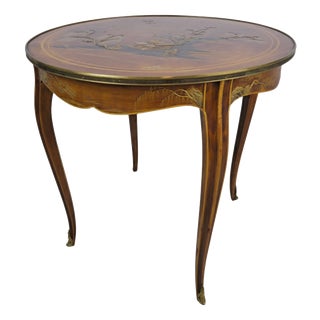 19th Century French Chinoiserie Table with Painted Landscape For Sale
