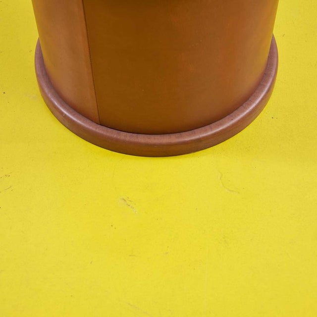 Leather Ottoman with Details For Sale - Image 3 of 5