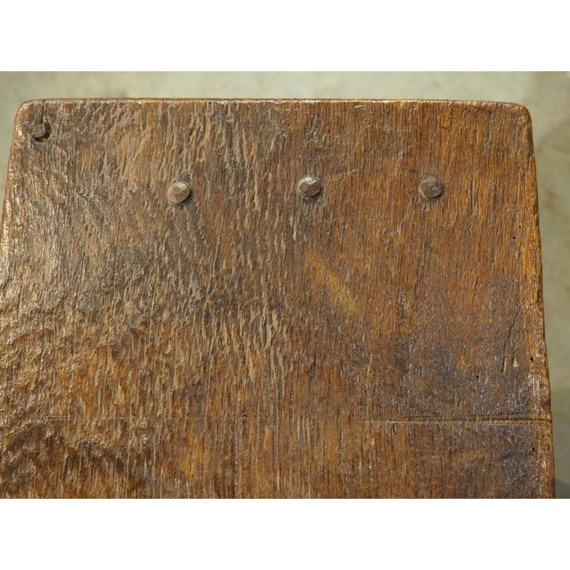A Diminutive and Rustic 18th Century Oak Paneled Spanish Cabinet For Sale - Image 9 of 15