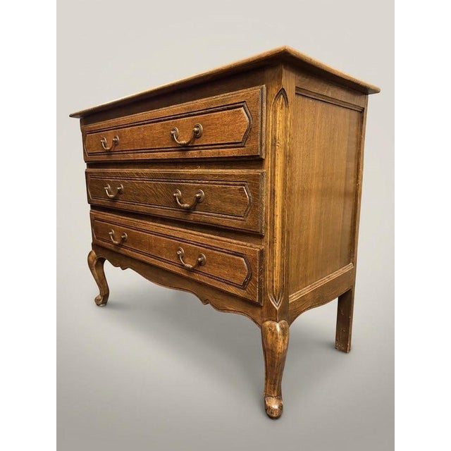 Vintage French Stained Oak Chest of Drawers For Sale - Image 4 of 6