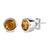 Contemporary .925 Sterling Silver 6MM Bezel Set Created Yellow Citrine Solitaire Stud Earrings, A Pair For Sale - Image 3 of 5