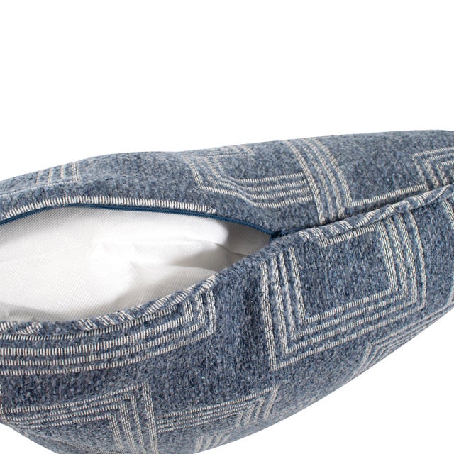 Indoor/Outdoor Pillow 24 x 24 Syros Denim For Sale In Chicago - Image 6 of 11