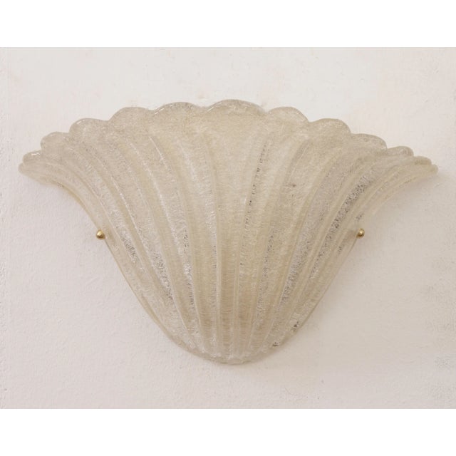 Glass Fan-Shaped Wall Light in Alabaster Scavo with Grit, Italy, 1990s For Sale - Image 7 of 12