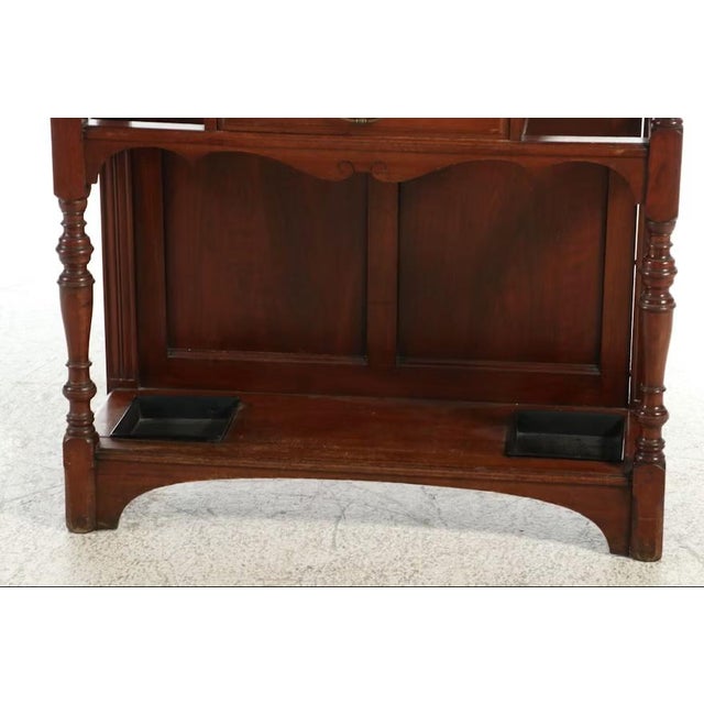 Late 19th Century Edwardian Mahogany Mirrored Hall Tree / Stand For Sale - Image 4 of 9