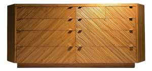 Vintage Bamboo Rattan Chest Drawers Sideboard Credenza Dresser by Milo Baughman