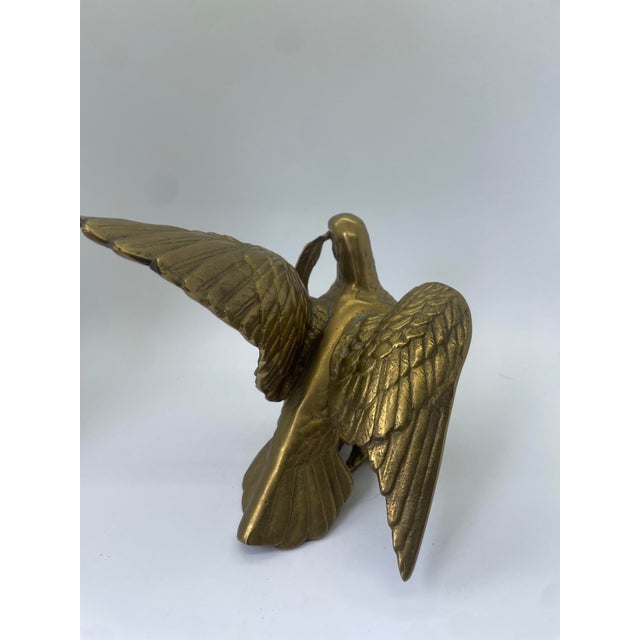 Art Deco Mid 20th Century Brass Dove Figurine For Sale - Image 3 of 6