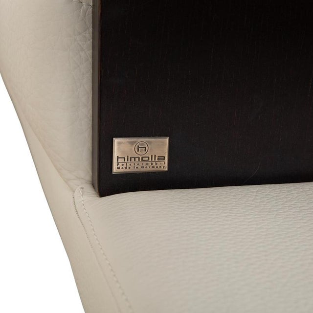 Leather and Wood Three-Seater Sofa in Cream White from Himolla, Set of 2 For Sale - Image 12 of 17