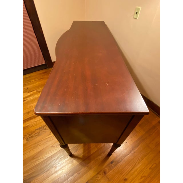 Wood Vintage Brown Wood Buffet With Cabinets & Drawers For Sale - Image 7 of 18