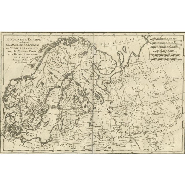 Northern Europe and Arctic Regions Map by Rigobert Bonne, 1780 For Sale - Image 4 of 9