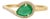14k Gold Contemporary Pear-Shaped Emerald & Diamond Halo Bypass Ring Size 5.5 For Sale