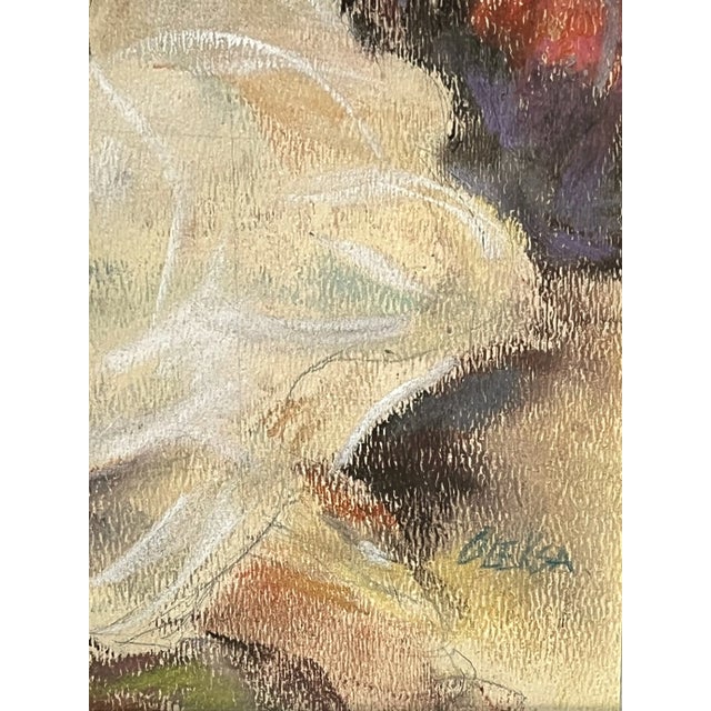 Drawing/Sketching Materials Vintage Pastel Drawing of a Woman For Sale - Image 7 of 11