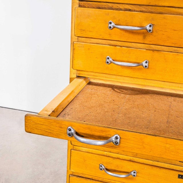 Yellow Tall Multidrawer Engineers Cabinet, 1950s For Sale - Image 8 of 13