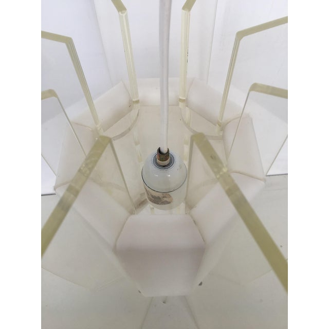 Mid-Century Modern Space Age Era White and Transparent Pendant Lamp For Sale - Image 11 of 13