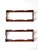 A refined pair of mid-century wooden wall racks featuring warm stained wood, sculpted rests, and softly scalloped rails...