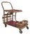 Mid-Century Modern Bar Cart in Wicker with Red Shelves, 1950s For Sale