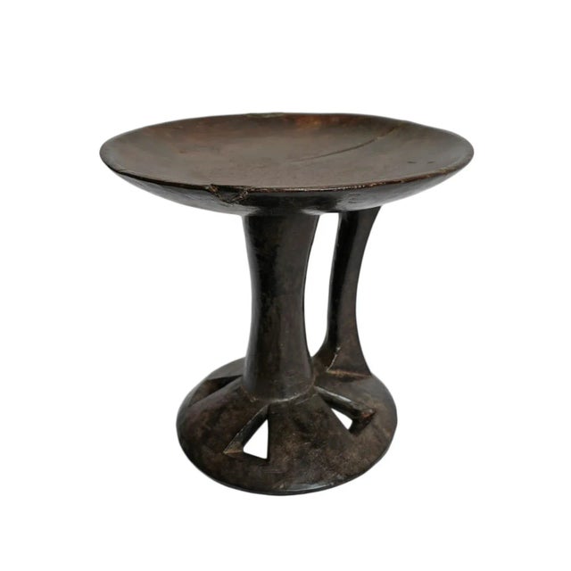 Mid 20th Century Vintage Nagaland Wood Stand Bowl For Sale - Image 5 of 5