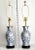 Mid 20th Century Lamp Pair Blue & White Pair Ginger Jar Style For Sale - Image 5 of 11