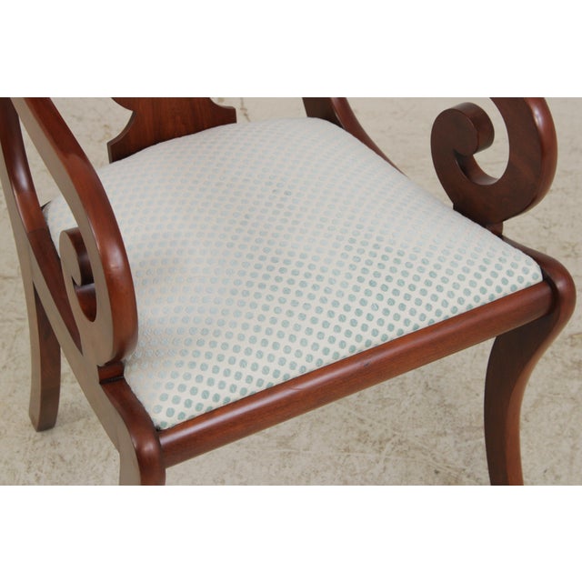 Henkel Harris Vintage Cherry Scroll Arm Open Armchair For Sale - Image 10 of 15