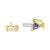 Contemporary 14K Yellow Gold 4x3 Trillion Cut Purple Tanzanite and Diamond Link Bracelet (H-I Color, SI2-I1 Clarity) - 7" Inches For Sale - Image 3 of 5