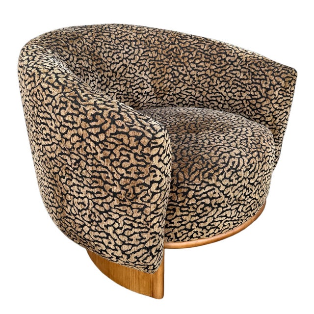 Hollywood Regency Monaco Leopard Barrel Chair For Sale - Image 3 of 6