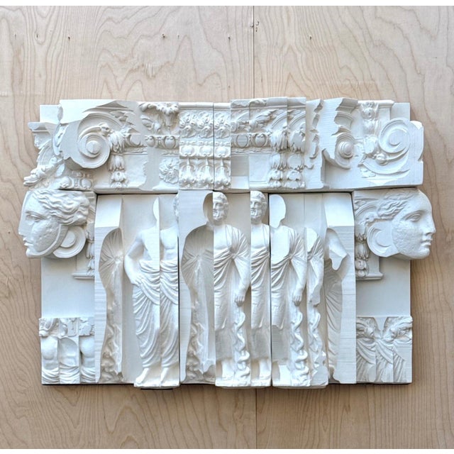 Vintage White Relief Sculpture Panel For Sale - Image 4 of 12