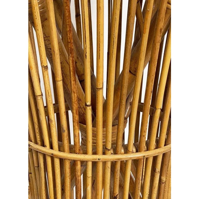 Wood Italian Stool of Rattan and Bamboo From the Mid-20th Century For Sale - Image 7 of 13