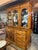 1920s American Jacobean Revival Oak Secretary China Cabinet Hutch With Hidden Prohibition Compartmen For Sale - Image 4 of 11