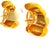 Modern Vintage Maz 14k Yellow Gold Sculptural Ribbed Earrings, Circa 1980s For Sale - Image 3 of 10