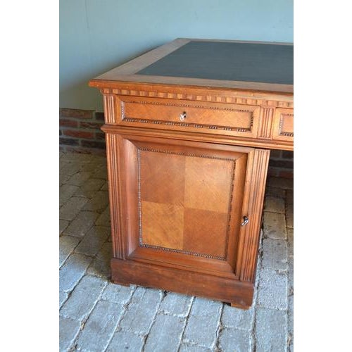 Antique Mahogany Partner Desk For Sale - Image 4 of 10