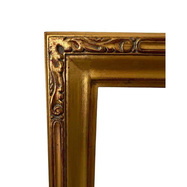 Ornate, Beveled Solid Giltwood Frame For Sale - Image 4 of 7