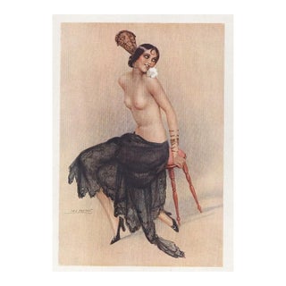 1928 Original French Semi-Nude Lithograph For Sale