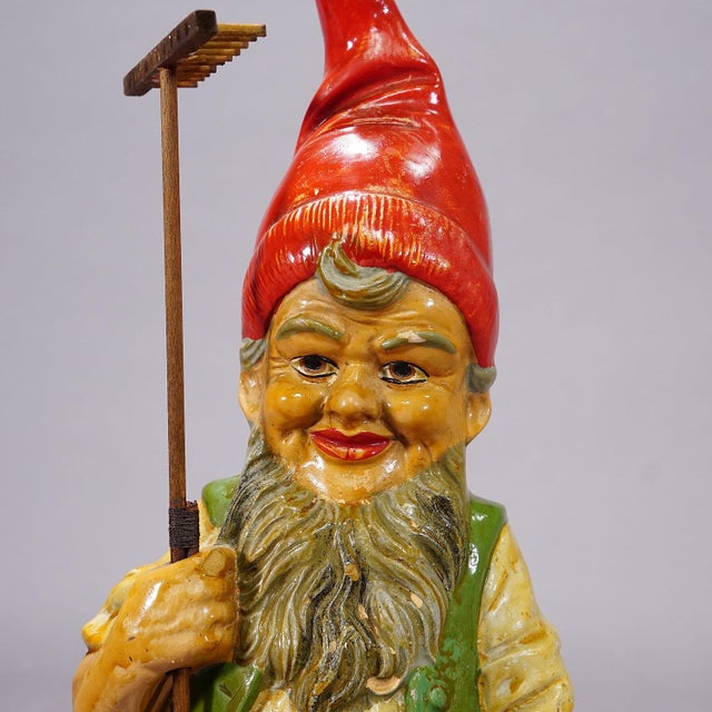 Farmhouse Vintage Heissner Terracotta Garden Gnome, Germany Ca. 1950s For Sale - Image 3 of 6
