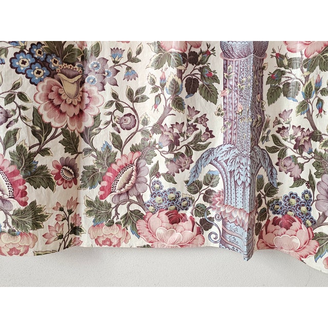 Chintz Fabric Curtains with Indian-Style Print, 1920s, Set of 2 For Sale - Image 4 of 11
