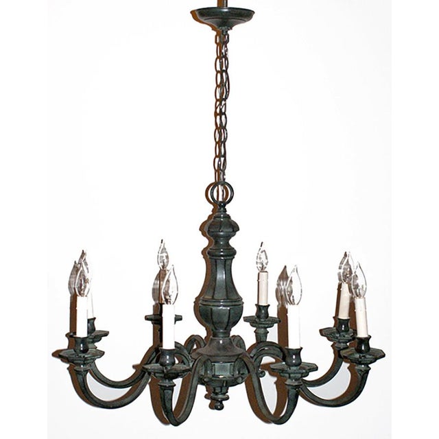Gothic Chandelier Vintage Eight Arm Verdigris Finish For Sale - Image 3 of 3
