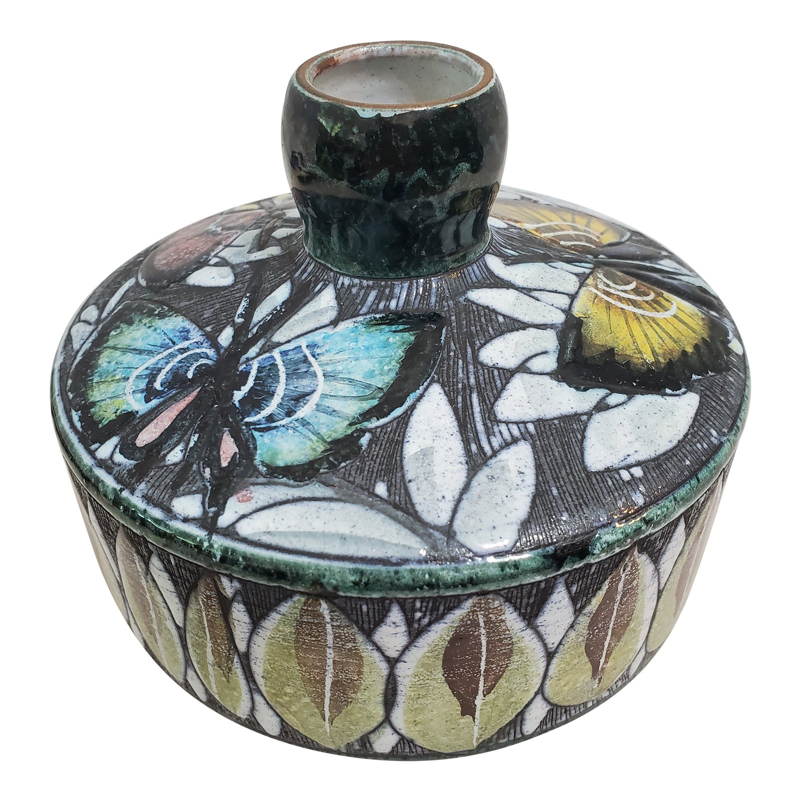 Mid 20th Century Tilgmans Sweden Art Pottery Vase Sgraffito