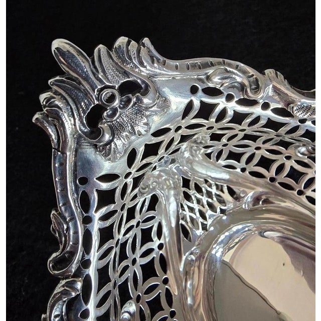 Antique Victorian Sterling Silver Navette Bon Bon Dish, 1889 For Sale - Image 12 of 18