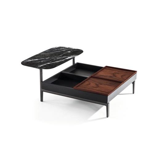 Metal Volage Ex-S Coffee Table in Marble with Aluminium Base by Philippe Starck for Cassina For Sale - Image 7 of 18